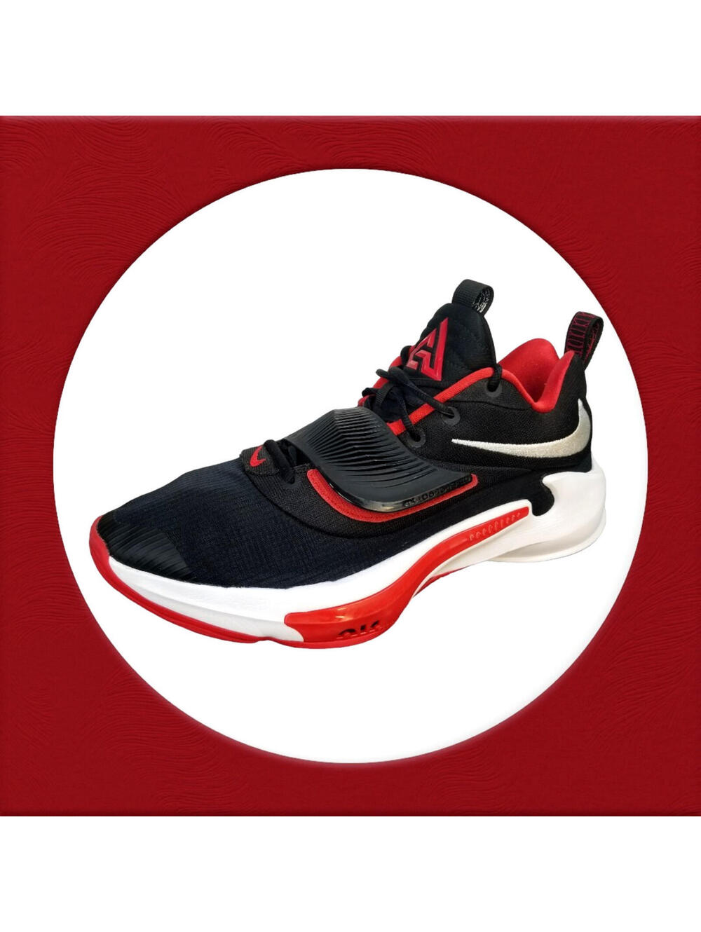Men's Nike Zoom Freak 3 Basketball Shoes Black/Red/White DA0694 003 Size 13